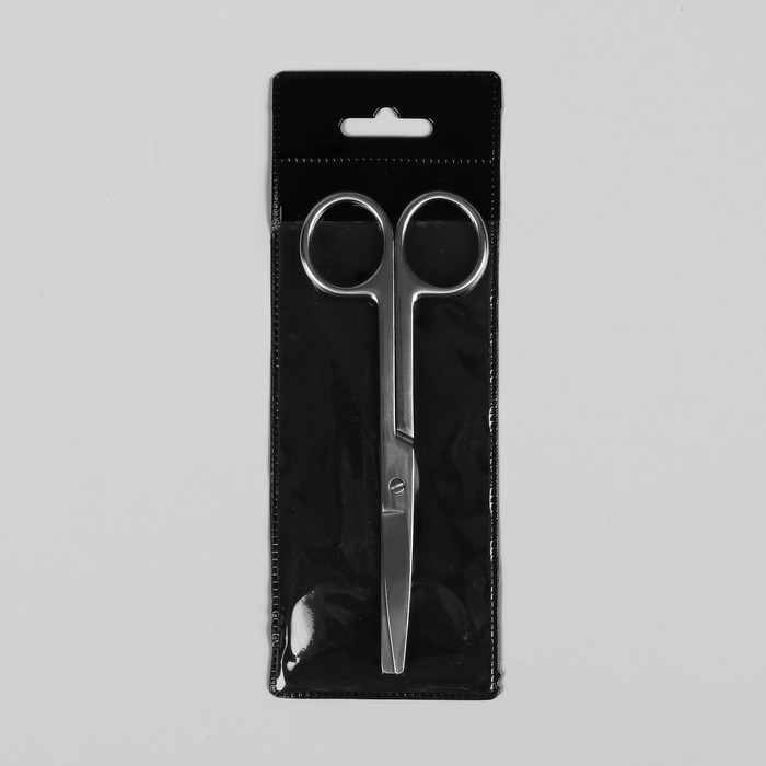 Ножницы маникюрные, широкие, прямые, 13см, чехол, цвет серебристый