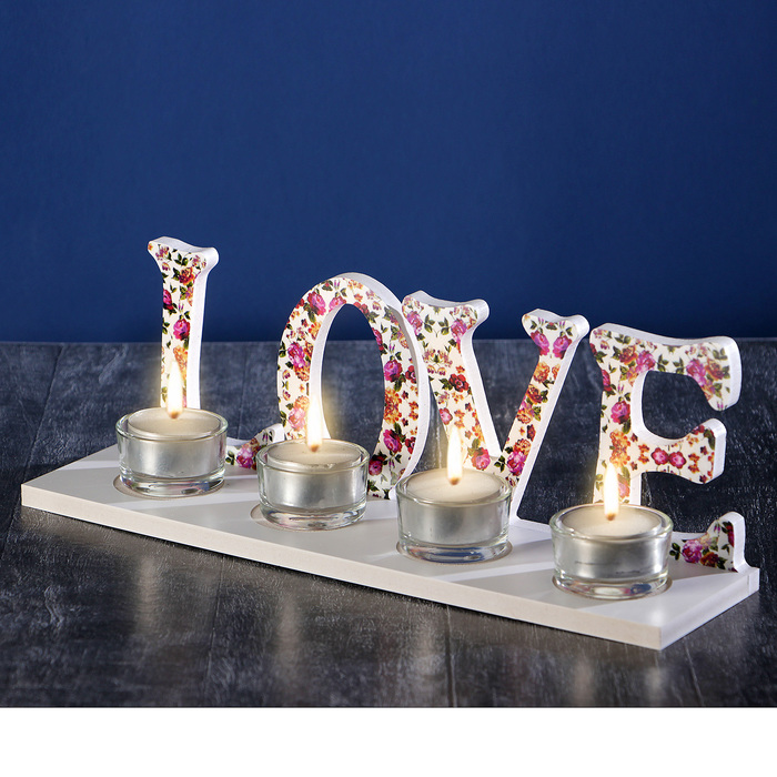 Подсвечник на 4 свечи "LOVE"