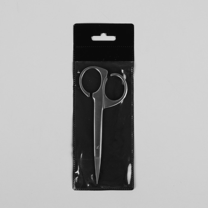 Ножницы маникюрные, широкие, загнутые, 12см, чехол, цвет серебристый