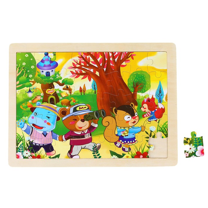 Пазл Мульт "Лесная прогулка", 40 элементов