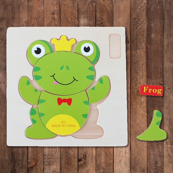 Рамка - вкладыш на деревянном основании "Царевна - Лягушка", 9 элементов