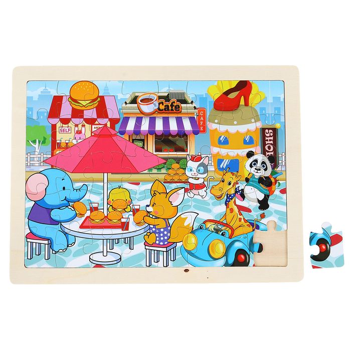 Пазл Мульт "Прогулка по городу", 40 элементов