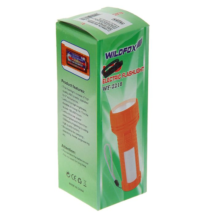 Фонарик переносной "Колор", 9 диодов, 2 режима, батарейки 2АА