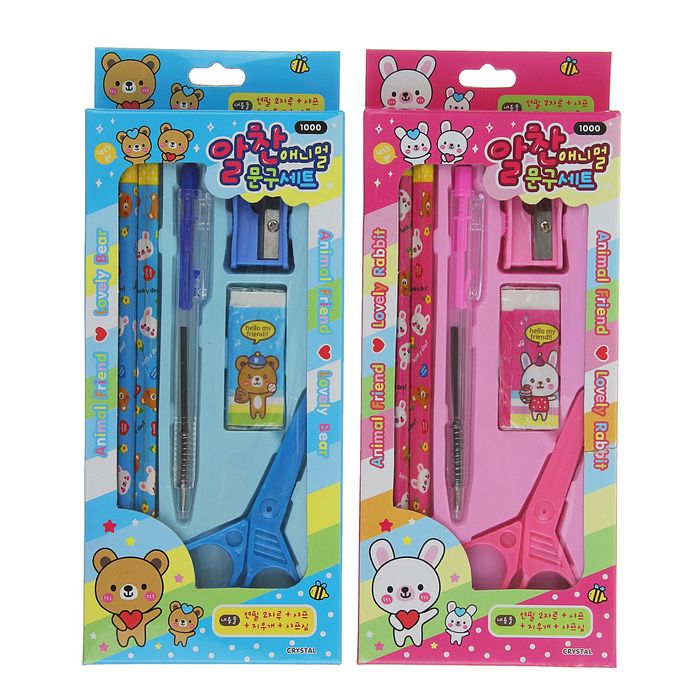 Канцелярский набор 6 предметов, МИКС