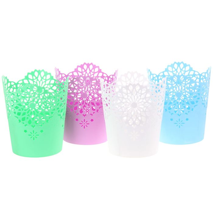 Кашпо для цветов 4,5 л "Изморозь" 25х25х18 см, цвет МИКС