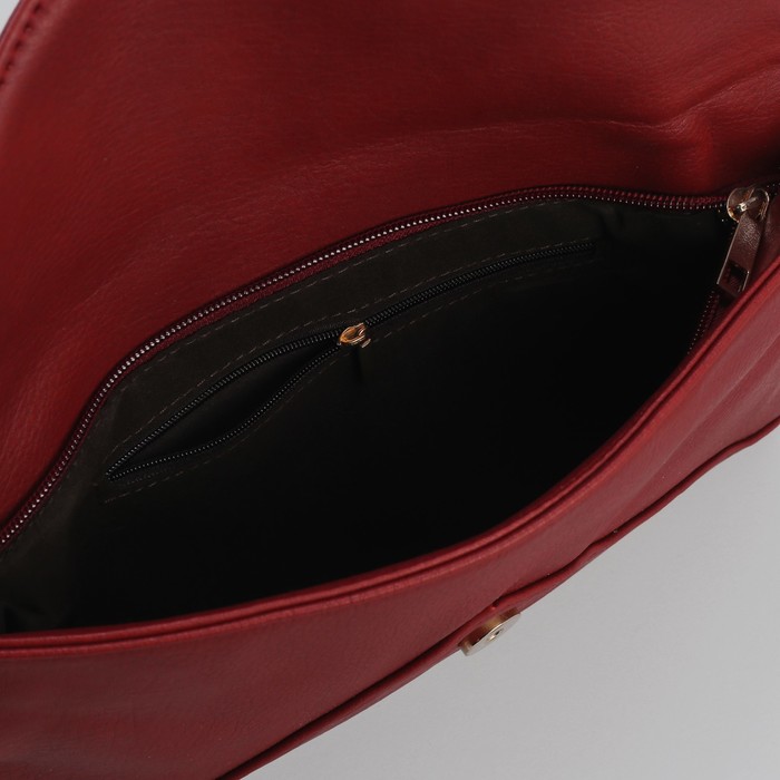 Клатч женский, 1 отдел, с ручкой, цвет тёмно-красный