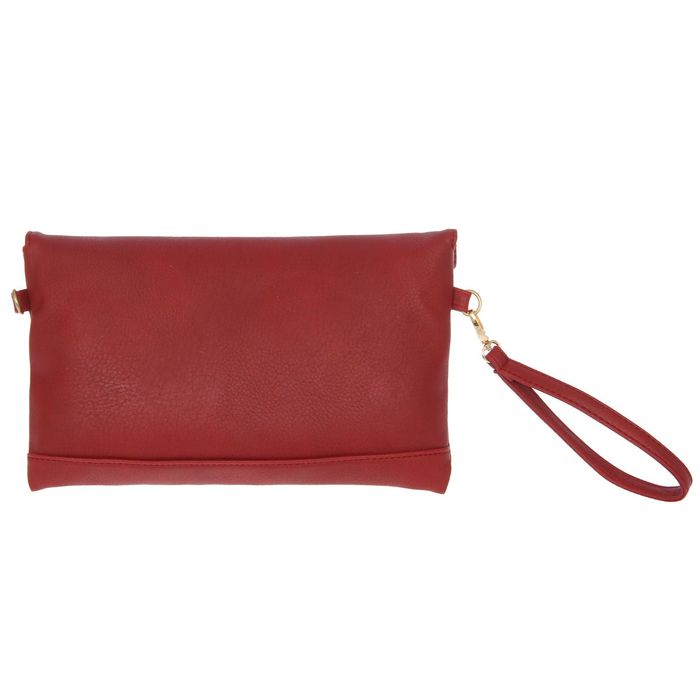 Клатч женский, 1 отдел, с ручкой, цвет тёмно-красный